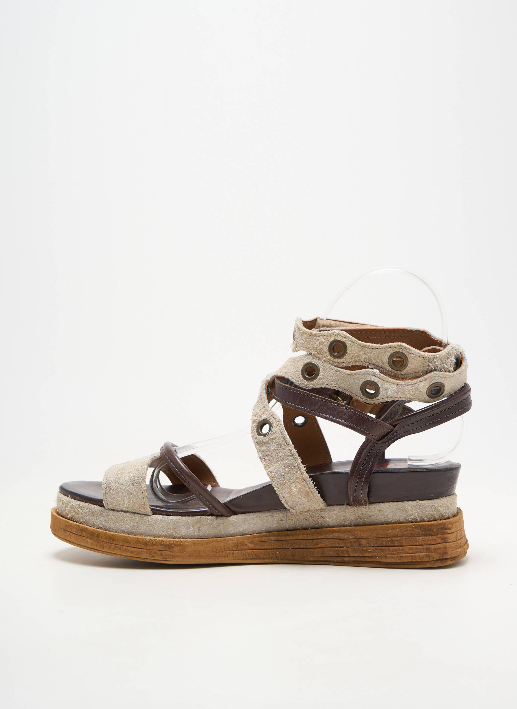 Sandales/nu pieds fermeture boucle(s) talon de 4 à 6cm beige A.S.98 femme