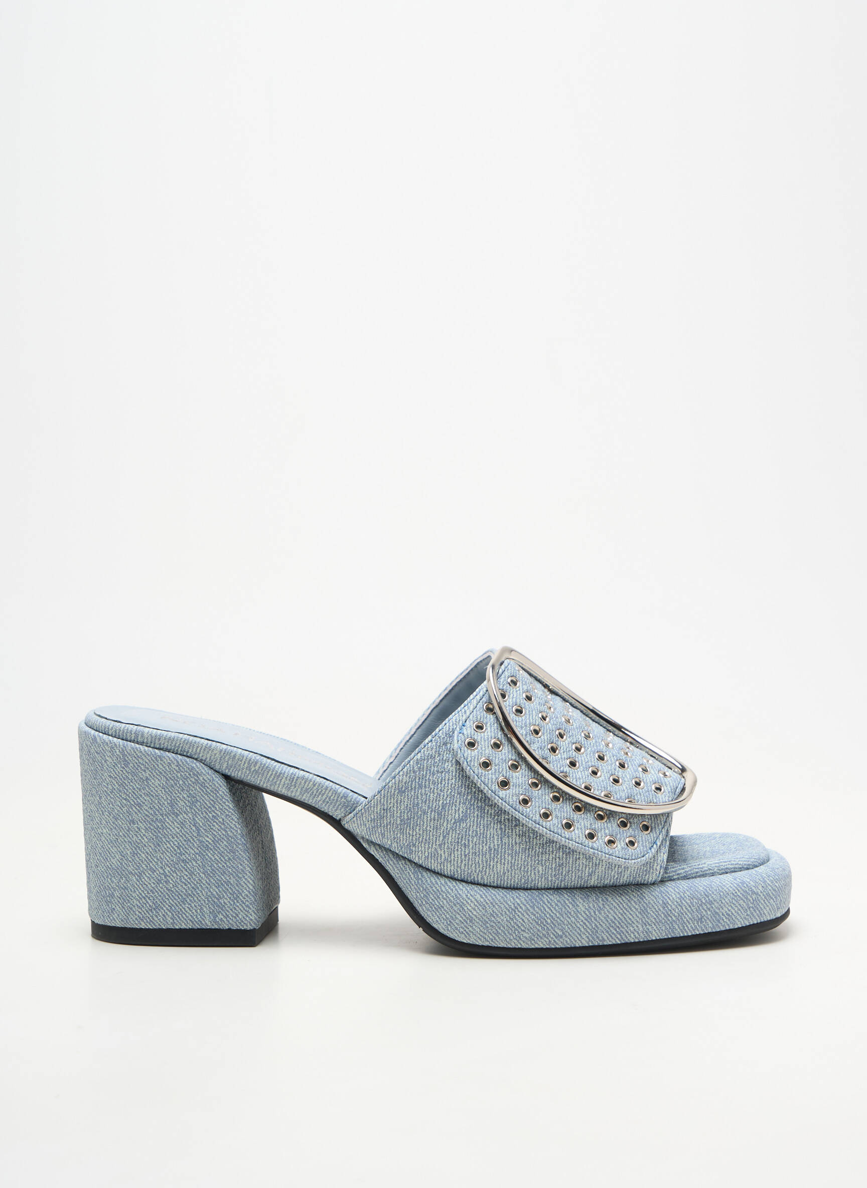 Mules/sabots bout ouvert talon de 7 à 9cm bleu NOA HARMON femme