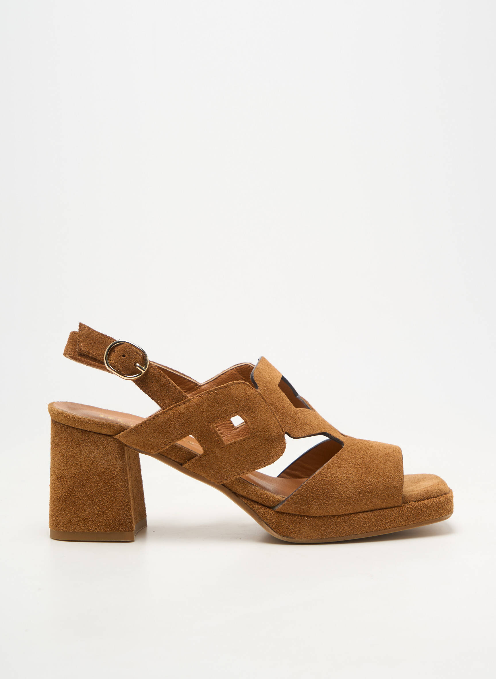 Sandales/nu pieds fermeture boucle(s) talon de 7 à 9cm marron LES:VENUES femme