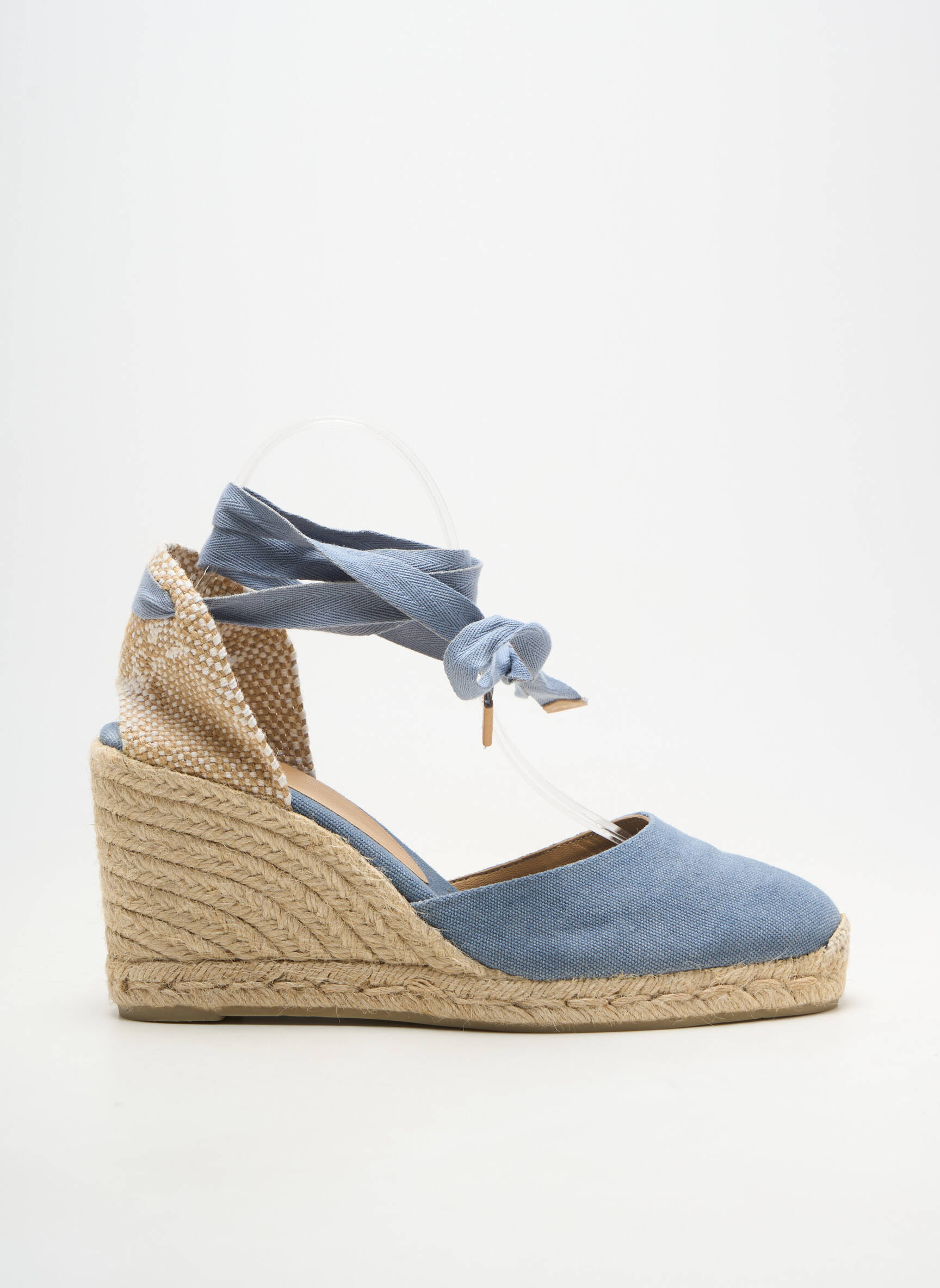 Espadrilles fermeture lacets talon de 7 à 9cm bleu CASTANER femme