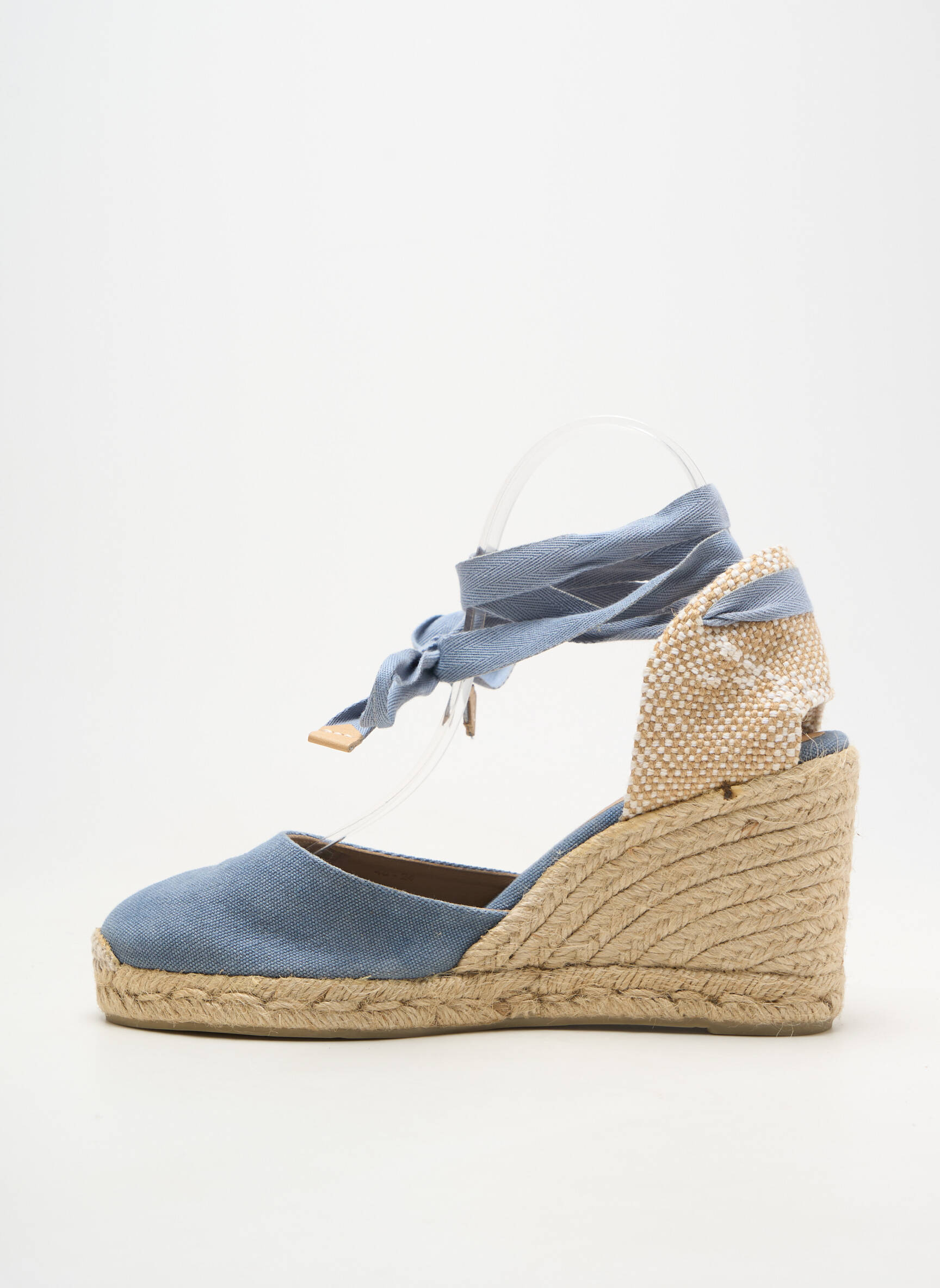 Espadrilles fermeture lacets talon de 7 à 9cm bleu CASTANER femme