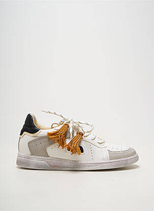 Baskets matière lisse talon plat jusqu'à 3cm blanc A.S.98 femme