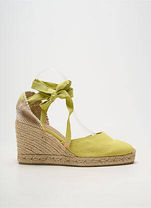 Espadrilles bout rond talon de 7 à 9cm vert CASTANER femme