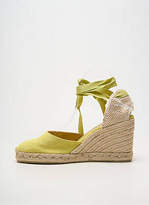 Espadrilles bout rond talon de 7 à 9cm vert CASTANER femme