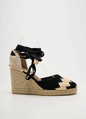 Espadrilles fermeture lacets talon de 7 à 9cm noir CASTANER femme