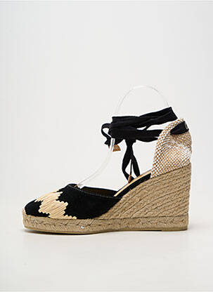 Espadrilles fermeture lacets talon de 7 à 9cm noir CASTANER femme
