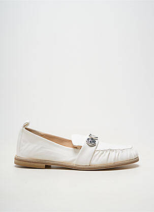 Mocassins chiquet talon plat jusqu'à 3cm blanc FRU.IT femme