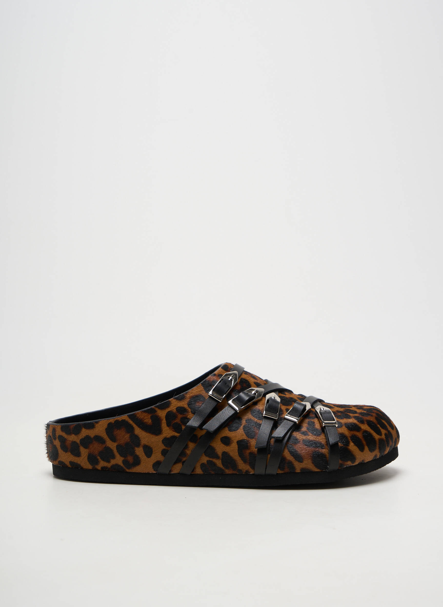 Mules/sabots matière lisse talon plat jusqu'à 3cm marron MI/MAI femme
