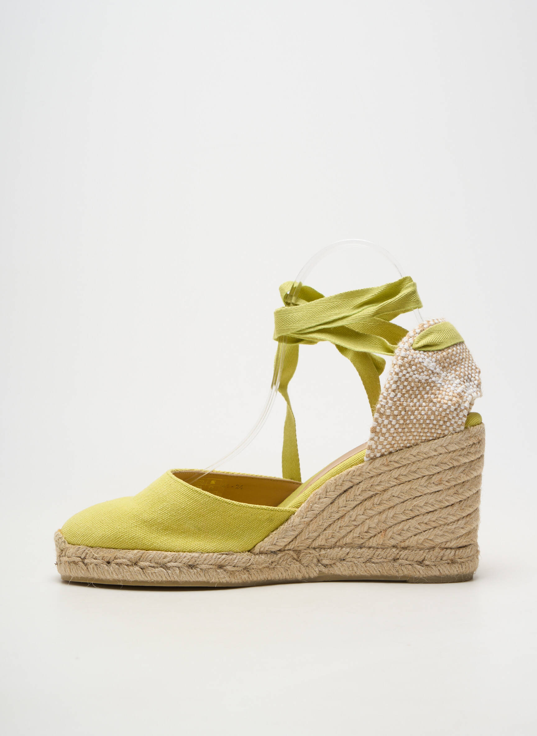 Espadrilles bout rond talon de 7 à 9cm vert CASTANER femme