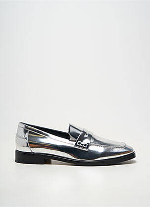 Mocassins matière lisse talon plat jusqu'à 3cm argent MI/MAI femme