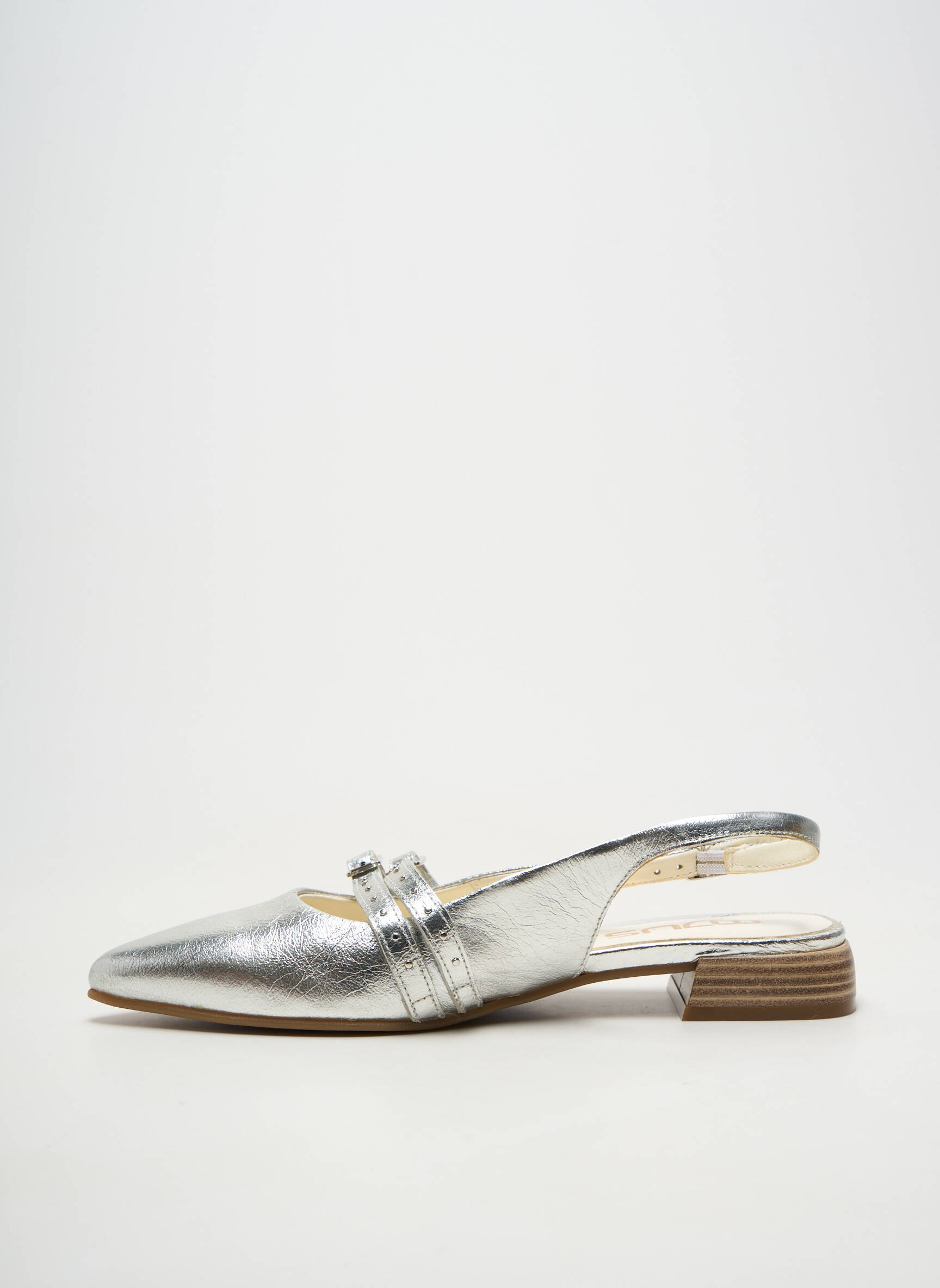 Ballerines matière lisse talon plat jusqu'à 3cm argent MJUS femme