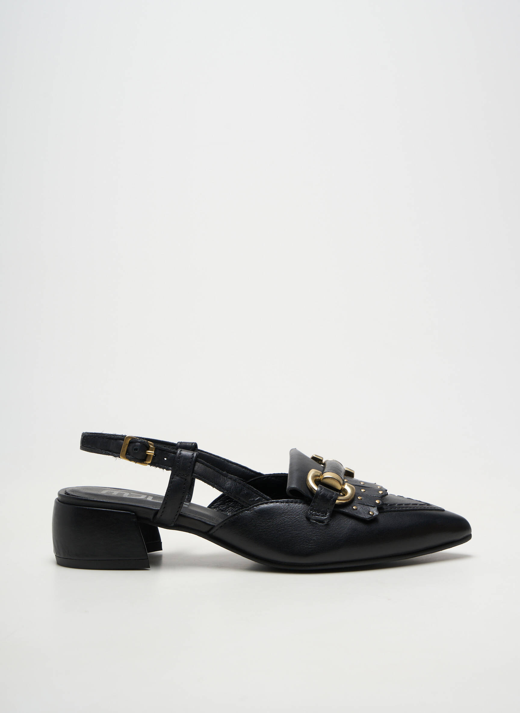 Sandales/nu pieds matière lisse talon de 4 à 6cm noir MJUS femme
