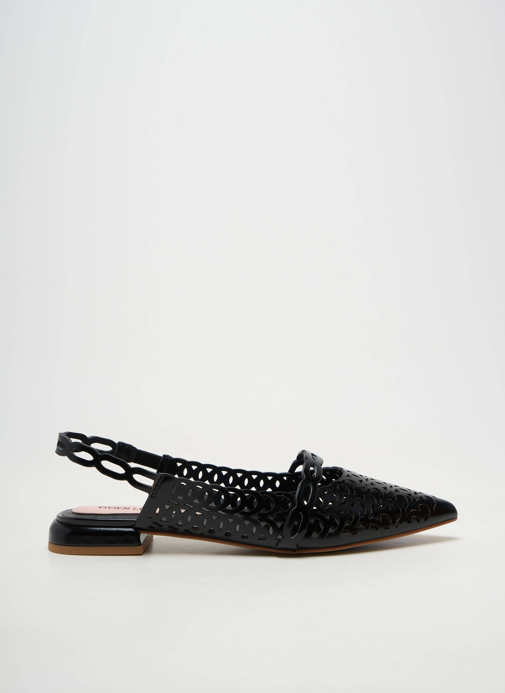 Ballerines talon bas talon plat jusqu'à 3cm noir VIVIEN LEE femme