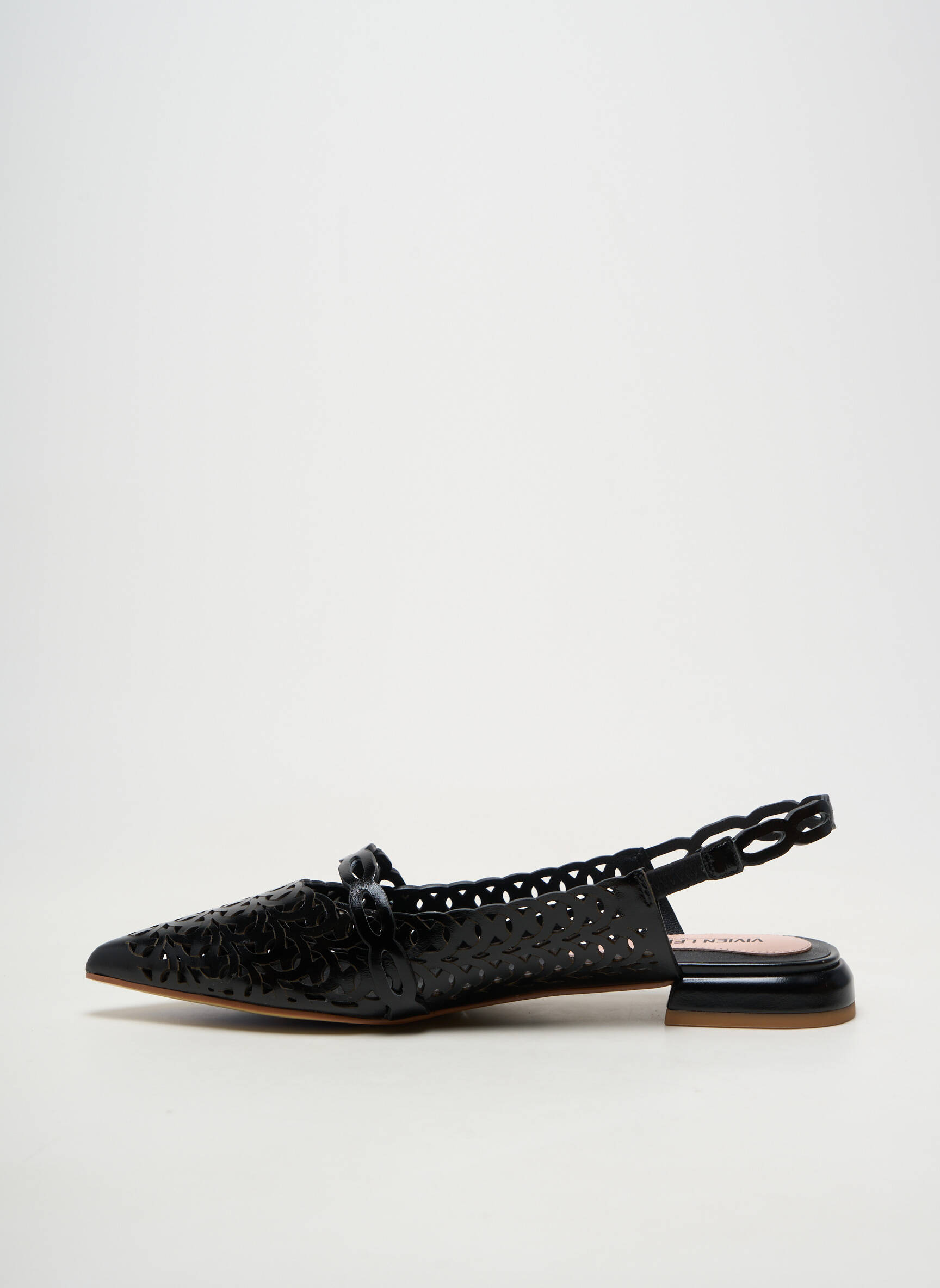 Ballerines talon bas talon plat jusqu'à 3cm noir VIVIEN LEE femme