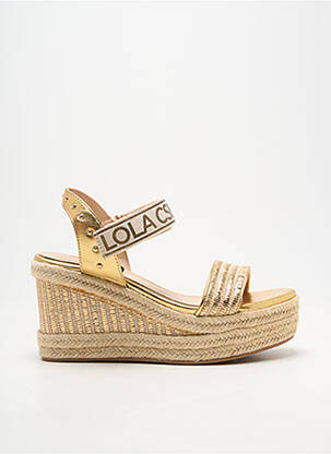 Sandales/nu pieds matière lisse talon de 7 à 9cm or LOLA CASADEMUNT femme