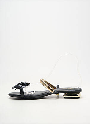 Tongs matière lisse talon plat jusqu'à 3cm noir LOLA CASADEMUNT femme