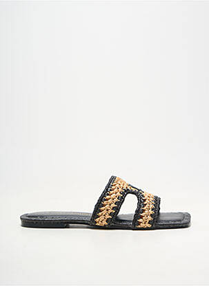 Mules/sabots tissage tressé talon plat jusqu'à 3cm noir LOLA CASADEMUNT femme