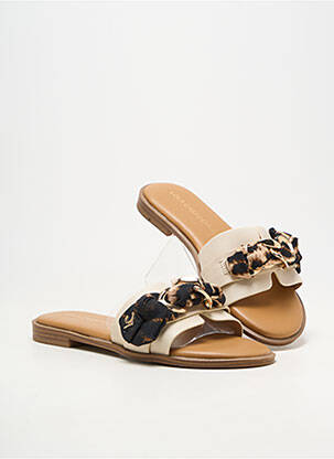 Mules/sabots matière lisse talon plat jusqu'à 3cm beige LOLA CASADEMUNT femme