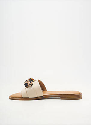Mules/sabots matière lisse talon plat jusqu'à 3cm beige LOLA CASADEMUNT femme