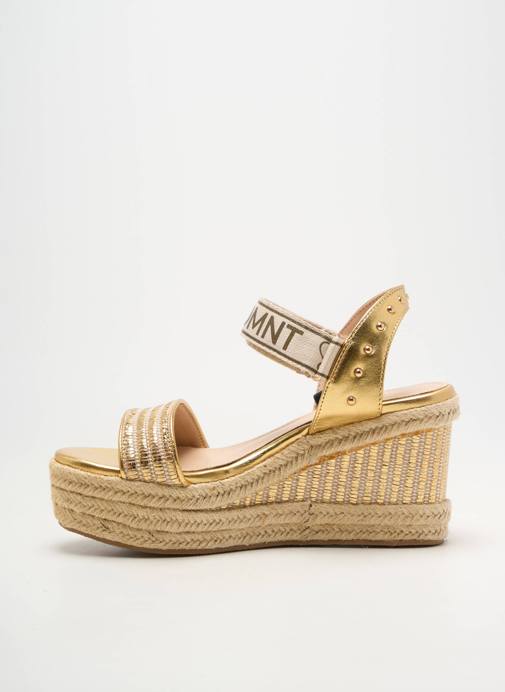 Sandales/nu pieds matière lisse talon de 7 à 9cm or LOLA CASADEMUNT femme