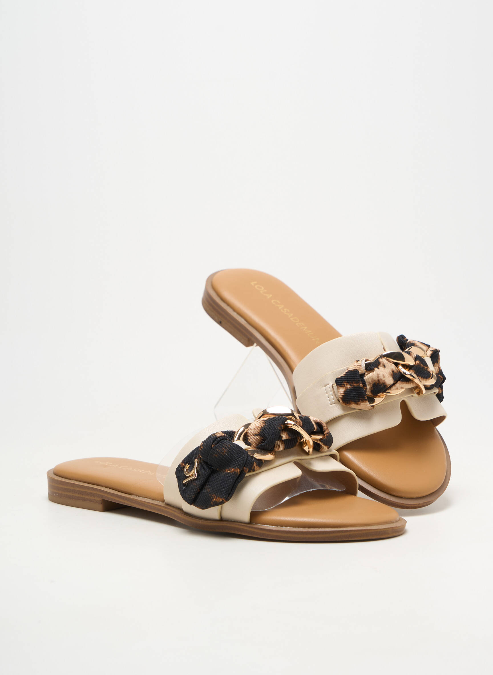 Mules/sabots matière lisse talon plat jusqu'à 3cm beige LOLA CASADEMUNT femme