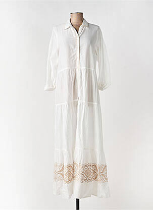 Robe longue manches longues manches longues blanc GAUDI femme