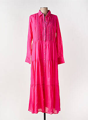 Robe longue manches longues manches longues rose GAUDI femme