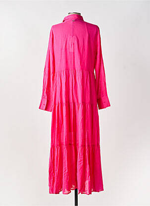 Robe longue manches longues manches longues rose GAUDI femme