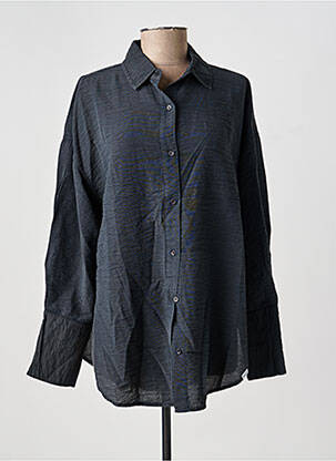 Chemisier tissage crêpe manches longues gris PENN & INK N.Y femme