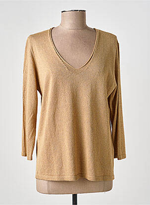 Pull coupe cintrée manches 3/4 or EVA KAYAN femme