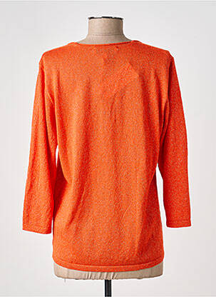 Pull coupe cintrée manches 3/4 orange EVA KAYAN femme