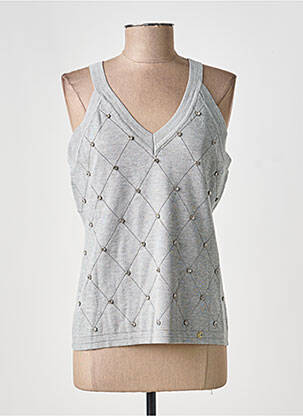 Top stretch sans manche gris LOLA CASADEMUNT femme
