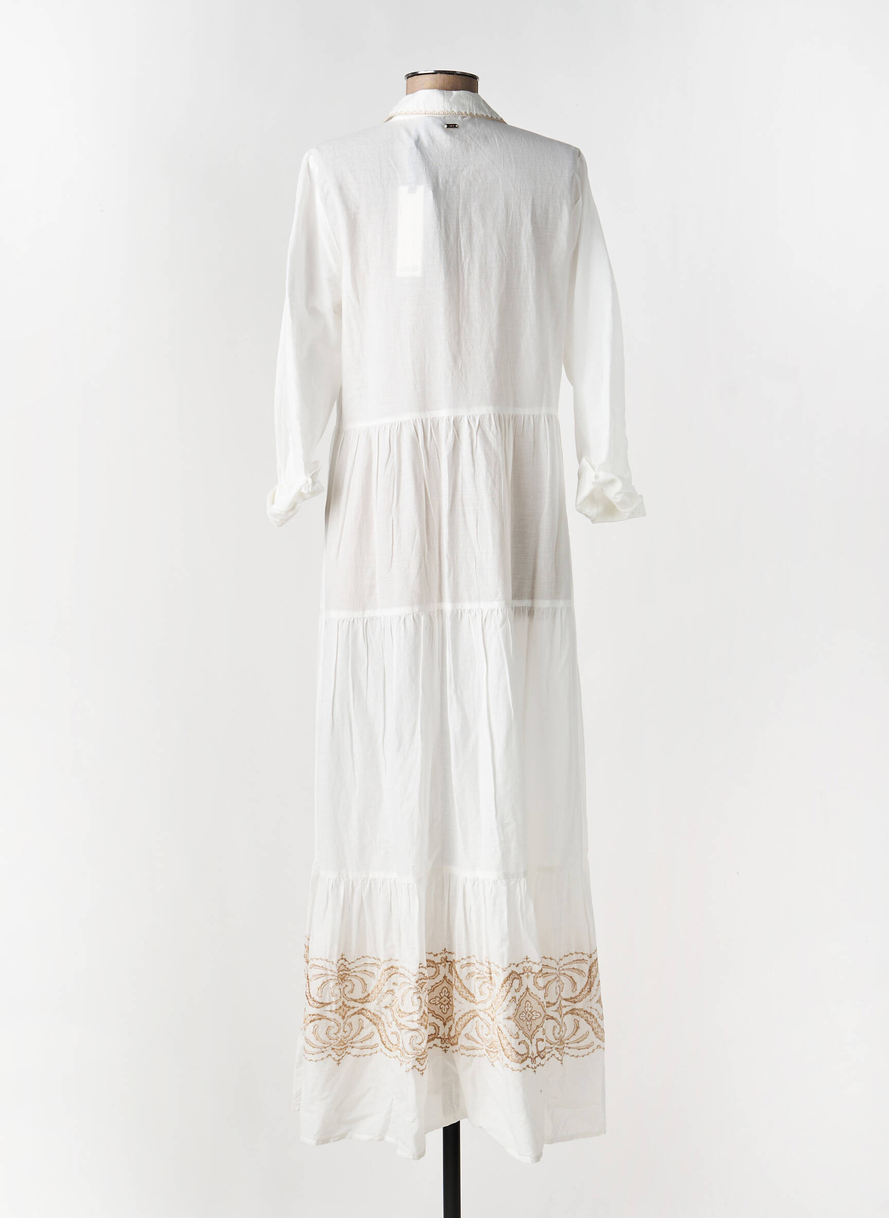 Robe longue manches longues manches longues blanc GAUDI femme