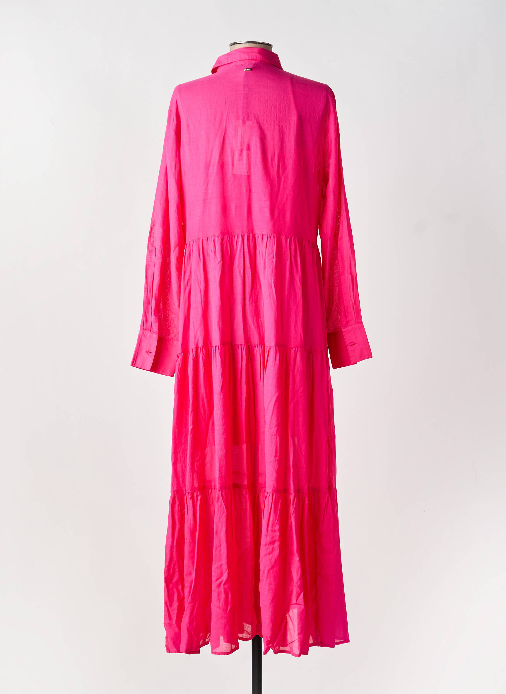 Robe longue manches longues manches longues rose GAUDI femme