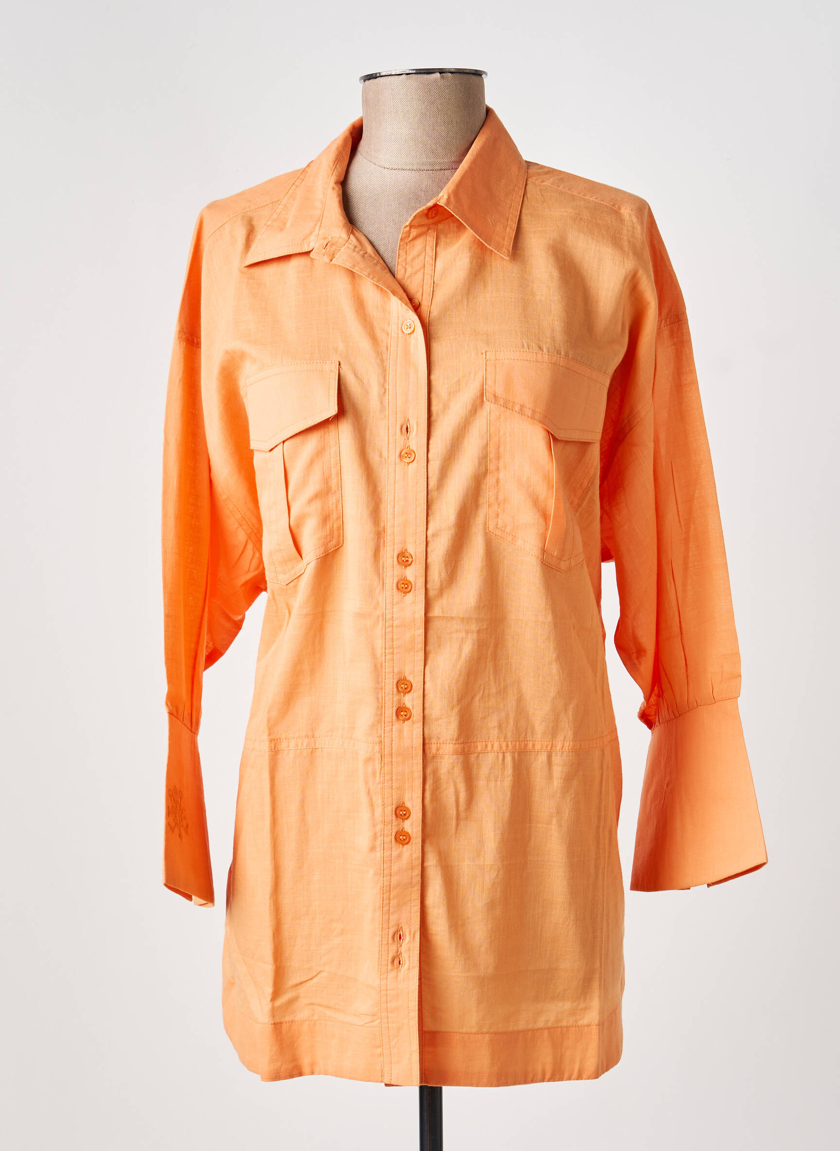 Tunique manches longues col chemisier orange MPC (MA PETITE CAPSULE) femme