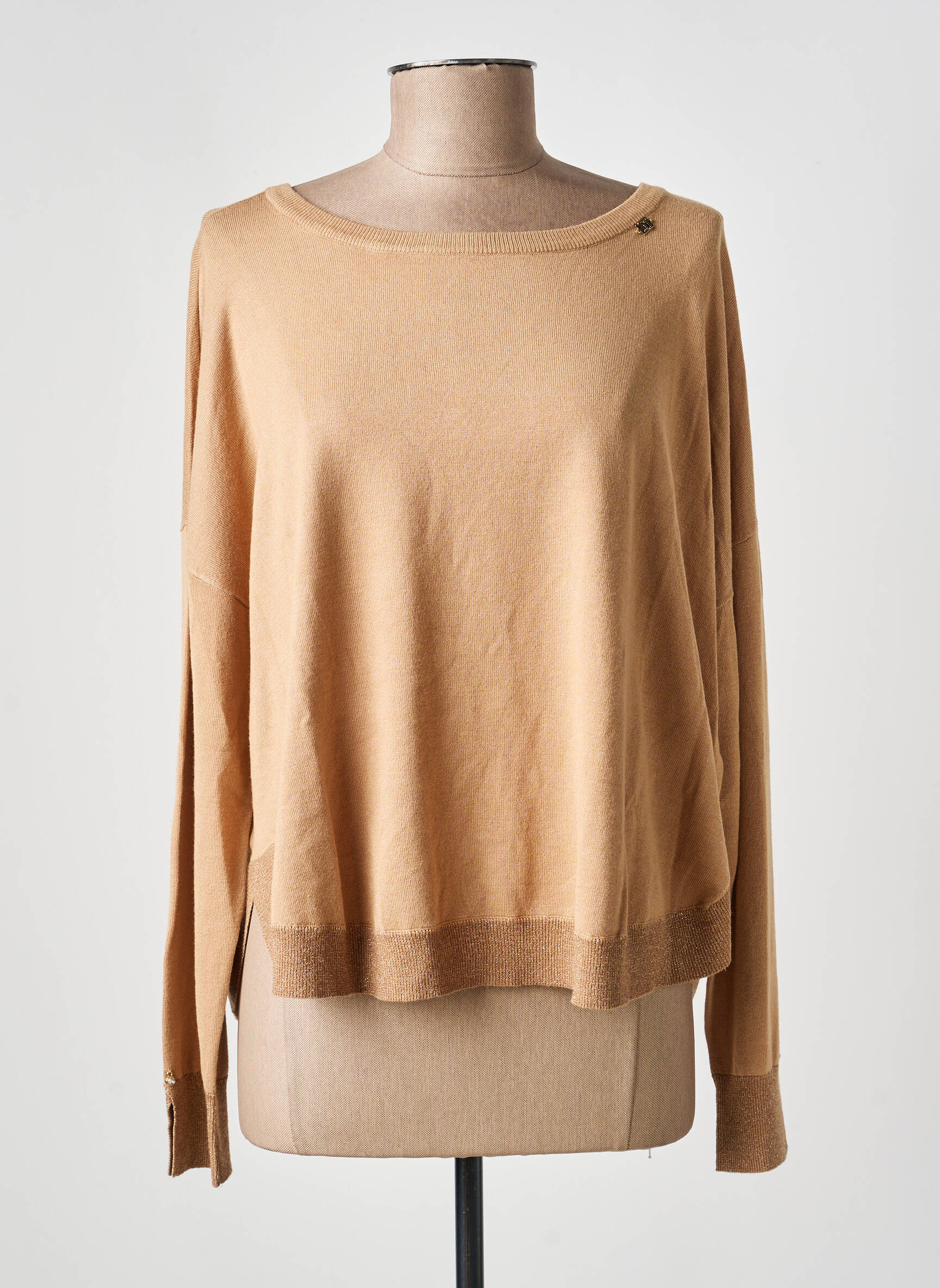 Pull coupe droite manches longues marron GAUDI femme