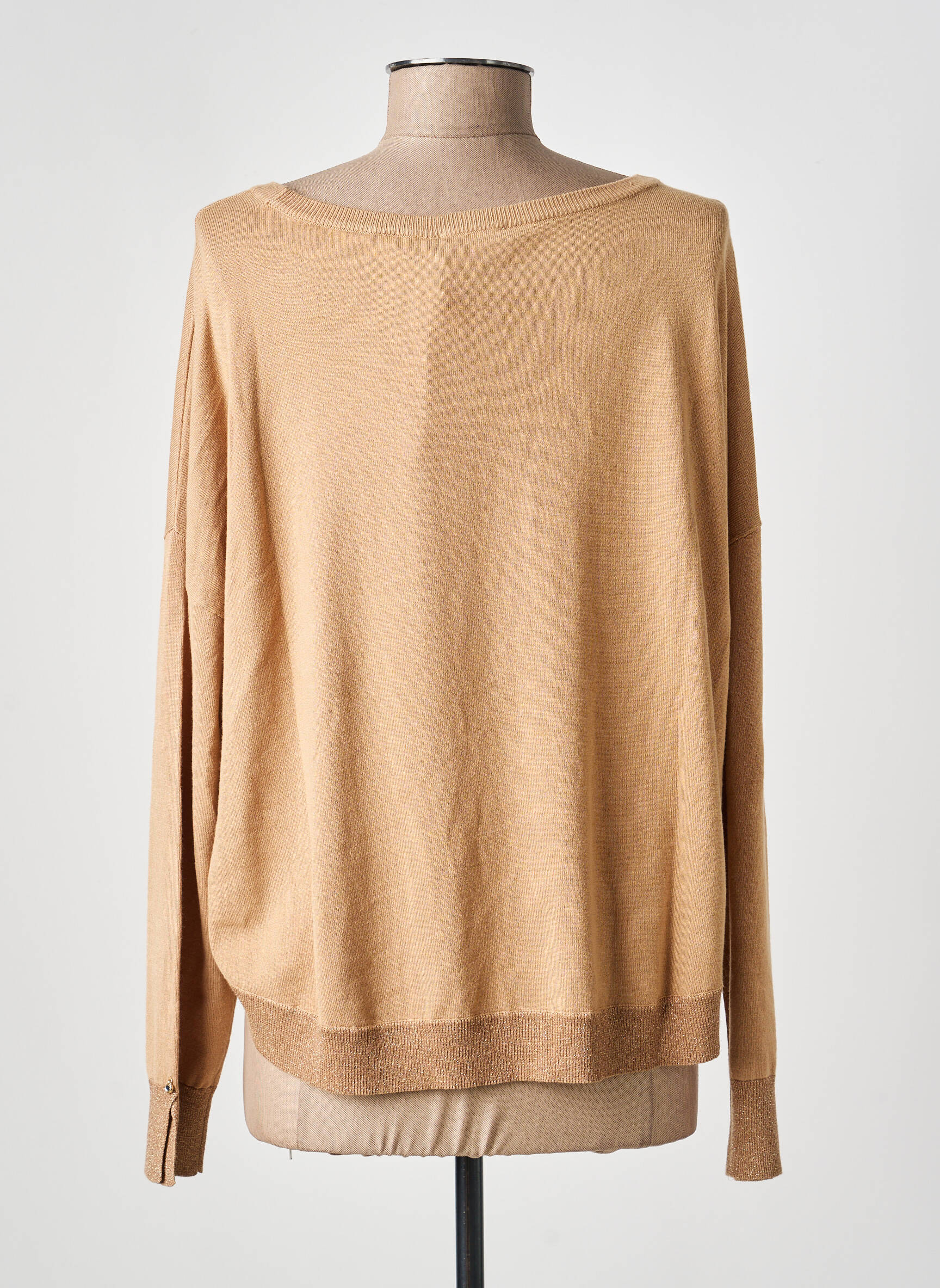 Pull coupe droite manches longues marron GAUDI femme