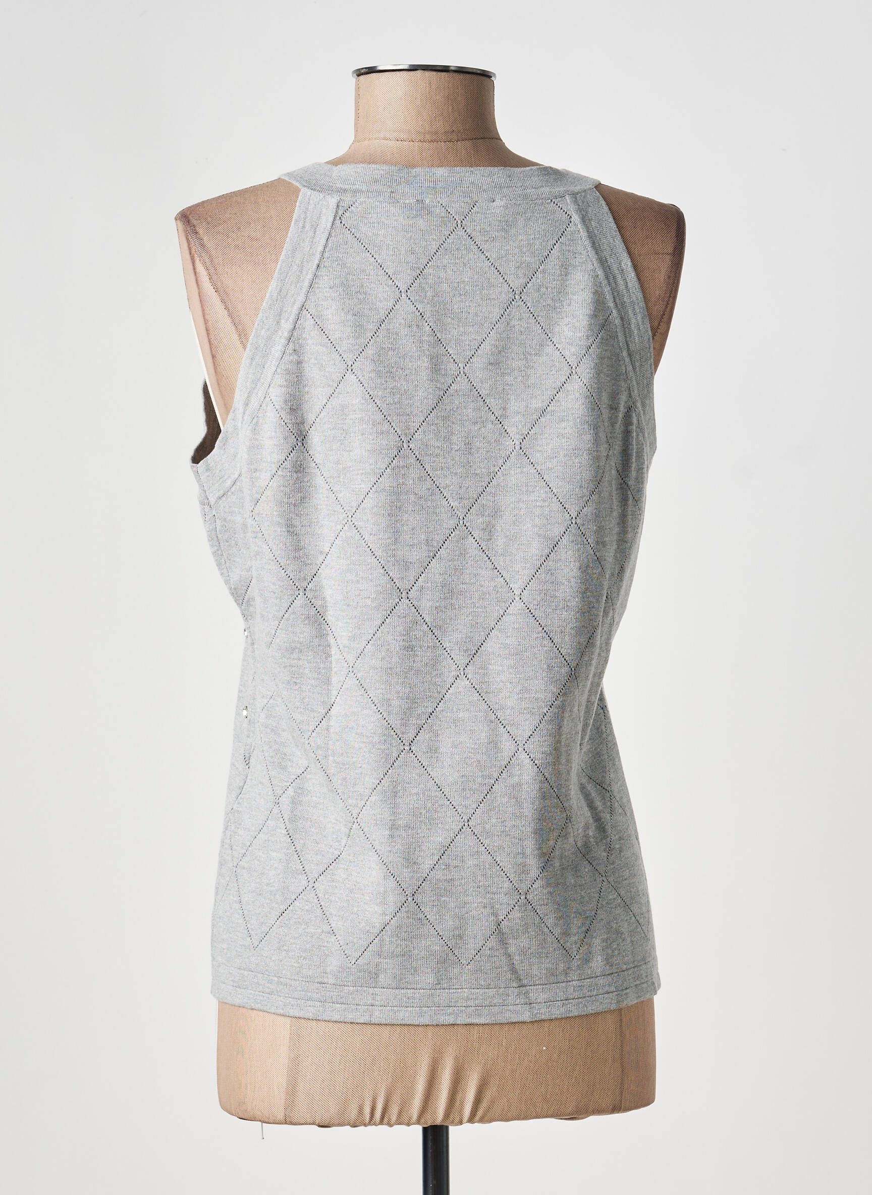Top stretch sans manche gris LOLA CASADEMUNT femme