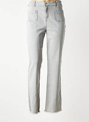Jeans coupe droite taille haute taille haute gris EVA KAYAN femme