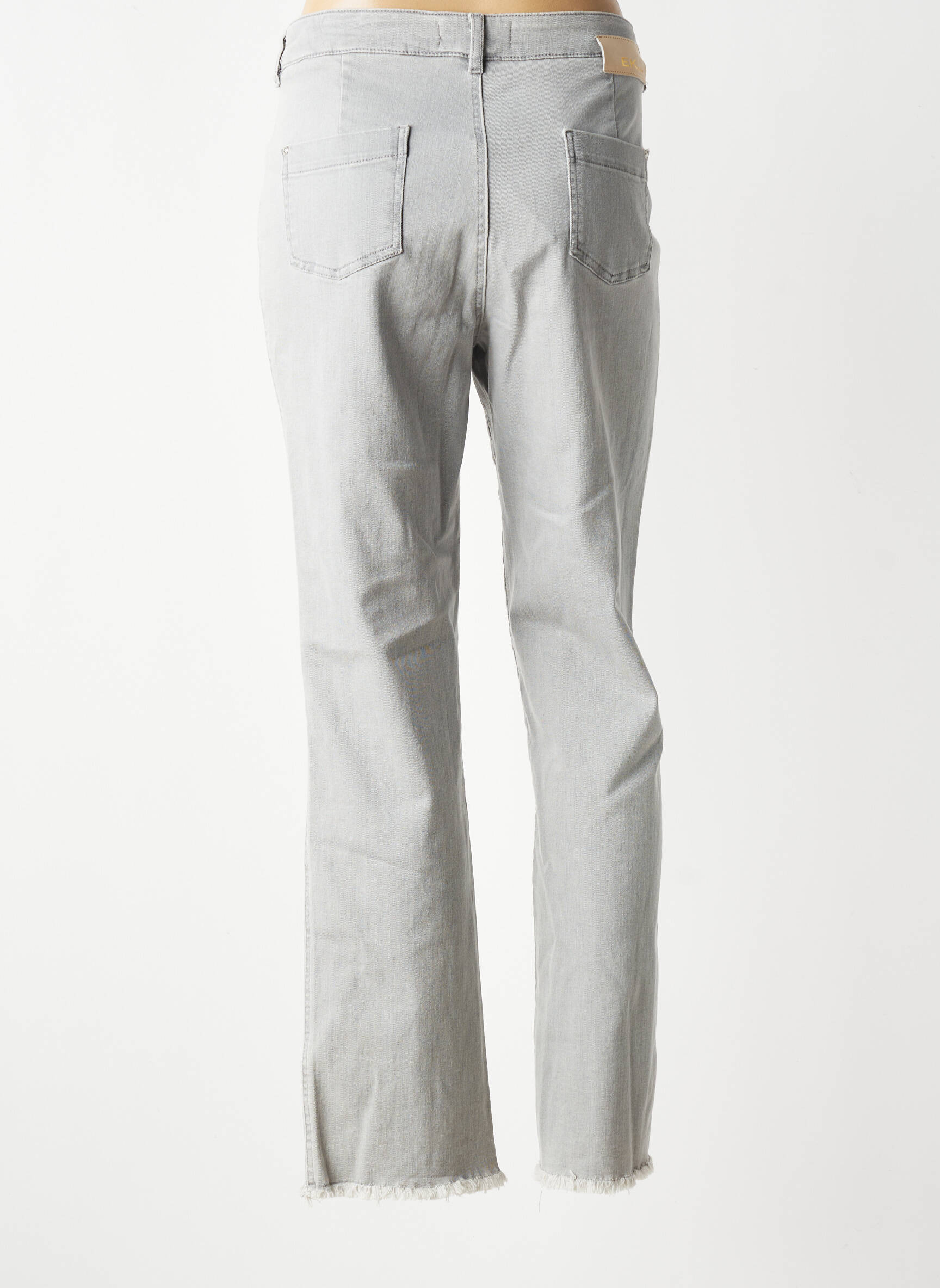 Jeans coupe droite taille haute taille haute gris EVA KAYAN femme