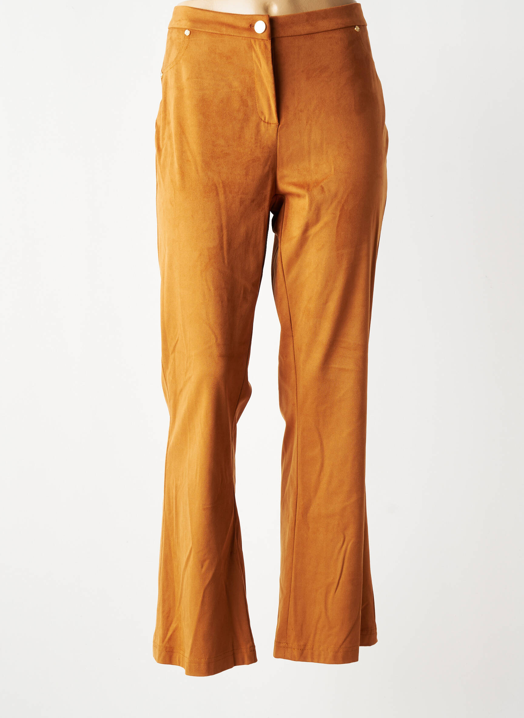 Pantalon flare taille à pinces taille haute jaune GAUDI femme