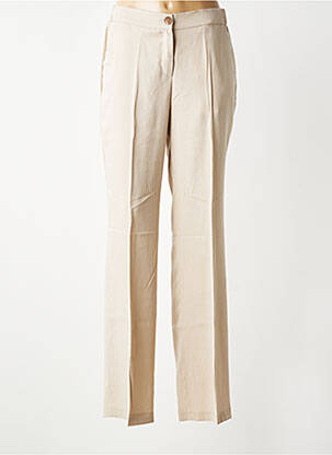 Pantalon droit tissage popeline taille normale beige TONI femme