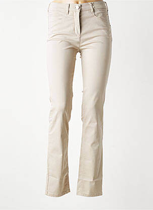 Jeans coupe slim taille haute taille haute beige TONI femme