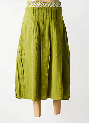 Jupe longue fermeture zip latéral vert MD'M femme