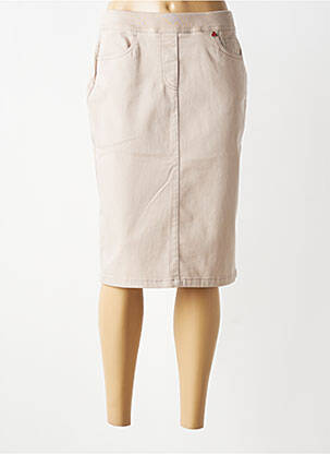 Jupe mi-longue stretch beige TONI femme