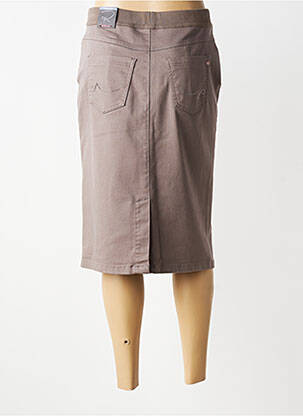 Jupe mi-longue coupe droite marron TONI femme