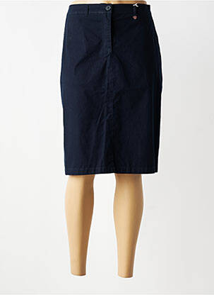 Jupe mi-longue coupe droite bleu TONI femme