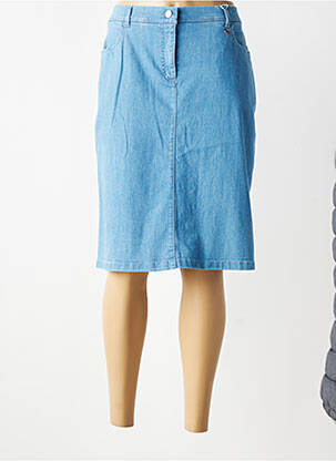 Jupe mi-longue stretch bleu TONI femme