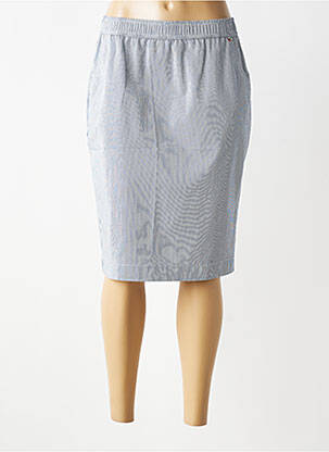 Jupe mi-longue coupe droite bleu TONI femme