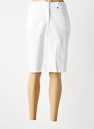 Jupe mi-longue coupe droite blanc TONI femme